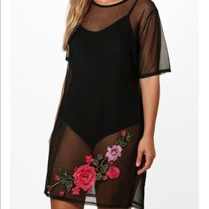 Embroidery Mesh Dress